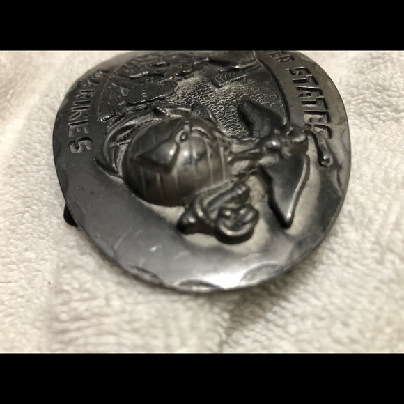 🆕 1975 United States Marine Corps Baldwin Pewter Belt Buckle - Picture 9 of 9
